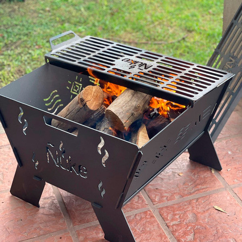 Fogón Brasero Ñuke Huapi 50 Con 2 Medias Parrillas Para Leña 1