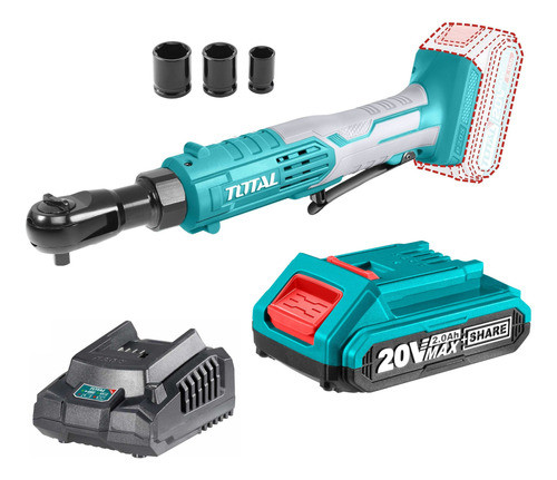 Llave Crique Total 20v - 3/8'' 65nm - Con Batería Y Cargador 0