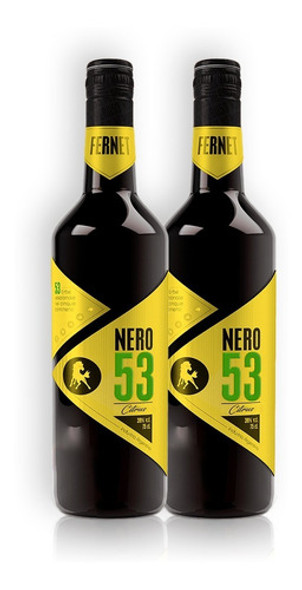 Fernet Nero 53 Citrus Aperitivo Destilado Kit X2u 750ml 0