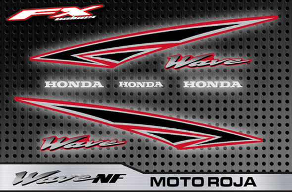 Calcos Honda Simil Original Wave Nf Rojo Fxcalcos 0