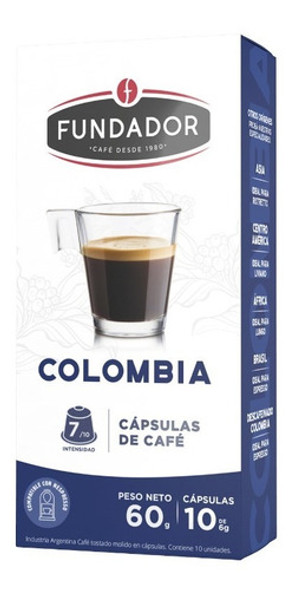 Cápsulas Café Colombia Comp Nespresso® X 10 U. Café Fundador 0