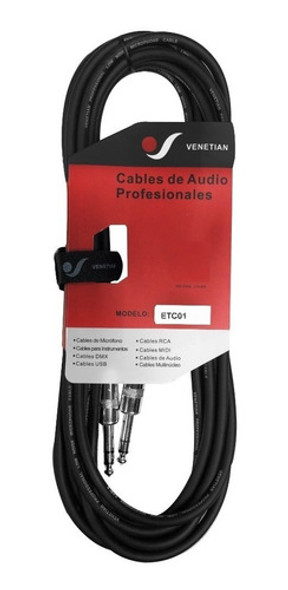 Cable Plug Trs Venetian Etc0103 Balanceado Stereo 3m Monitor 0