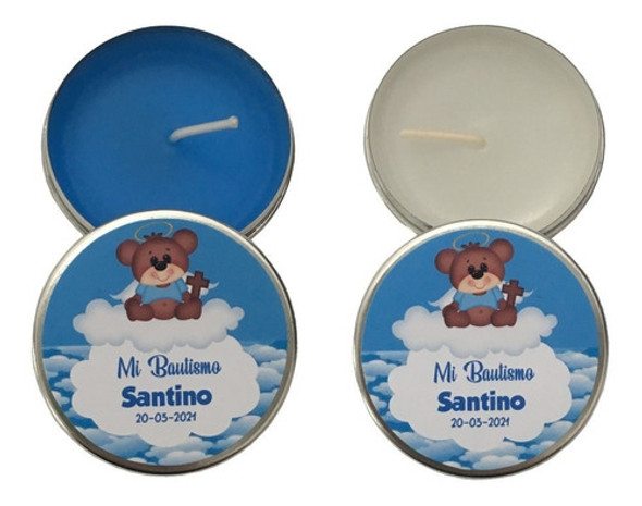 Pack 15 Latitas Con Velas Souvenir Ideal Para Bautismo 0