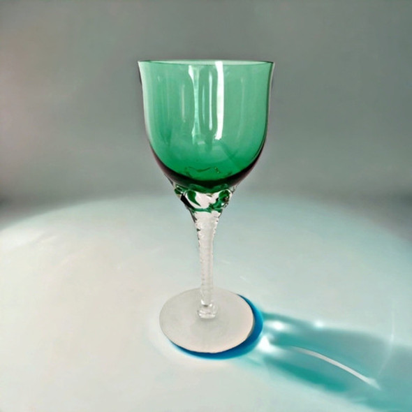 Taça Em Cristal Verde Bohemia Para Vinho Branco 1 Taça Em Cristal Verde Bohemia Para Vinho Branco 1