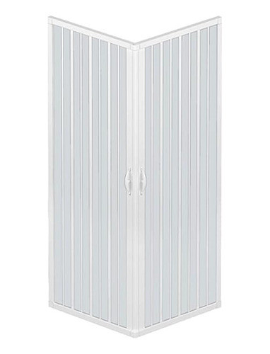 Mampara Plegable Pvc Esquinero En L 1.60 X 1.60 Blanca Ducha 0