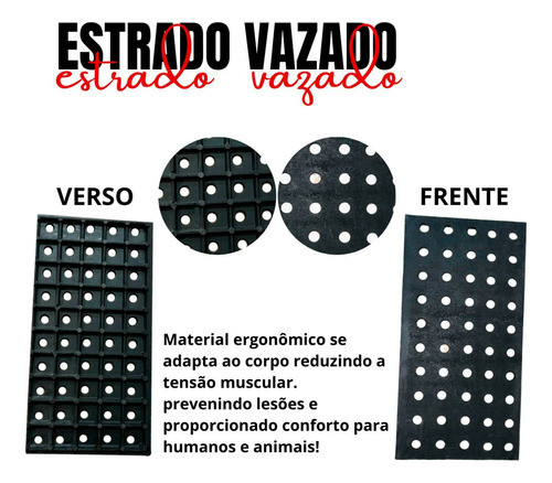 Estrado Vazado Mini P/ Cães Canil Animais 25x250x500mm Forte 1