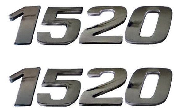 2 Emblema Adesivo Número 1520 Cromado Caminhão Mercedes Be 0