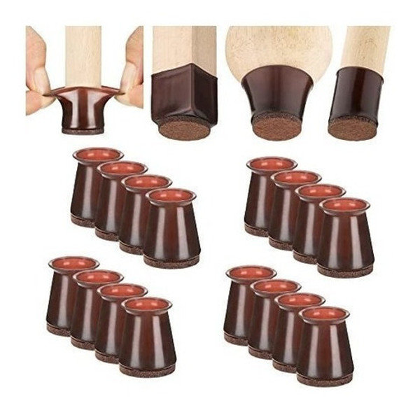 Regatones Para Patas De Sillas Silicona Con Felpa 16u Small 0