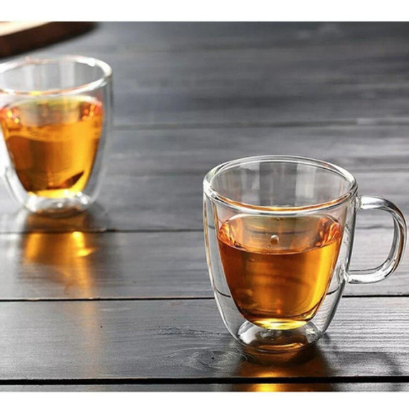 Conjunto De 2 Xícaras Para Chá Parede Dupla 200 Ml - Mimo 1