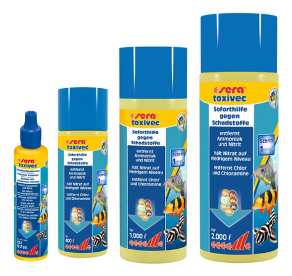 Toxivec 250ml Elimina Amoniaco Acondicionador Acuario Pecera 1