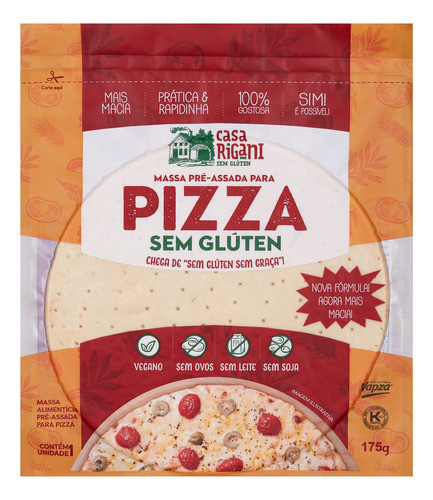 Kit 4x Massa De Pizza Sem Glúten, Sem Lactose, Vegana 1