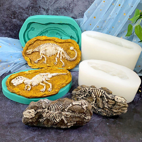Fósseis De Esqueleto De Dinossauro Em Molde De Silicone Para 1