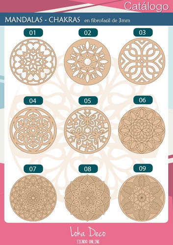 Mandalas Chakras Caladas Fibro Fácil 10cm X10 Unidades. 1