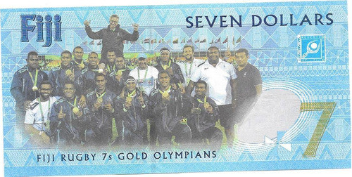 Billete De Fiji 7 Dolares Tema Rugby Año 2017 Sin Circular 1