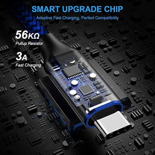 [paquete De 2, 6 Pies] Cable Usb Tipo C 3a Carga Rápida, Etg 1