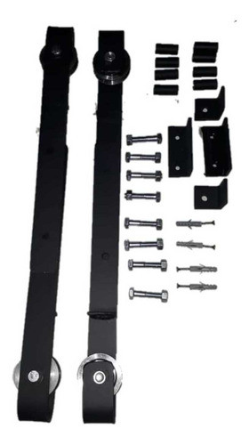 Kit De Herrajes Para Doble Puerta Granero Sin Riel Guia 0