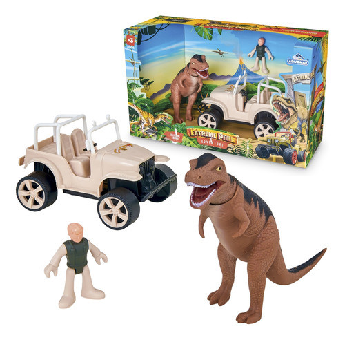 Parque Dinossauro Brinquedo Dino Fuga Carrinho Miniatura 0