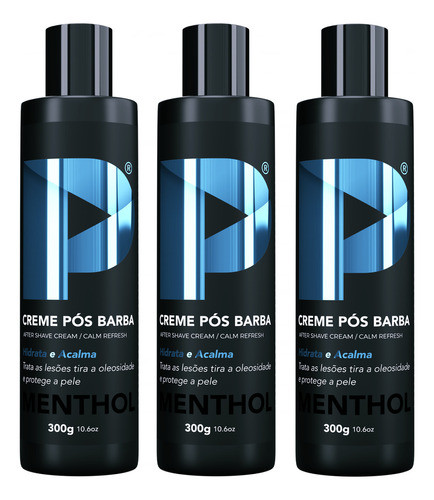 Creme Pós Barba Play Barber 300g Menthol Após Barba 3 Unidad 0
