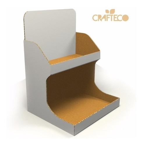 Exhibidores De Mostrador Con Dos Bandejas De Cartón X 10u. 0