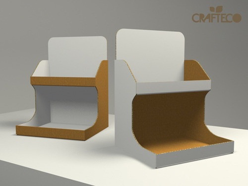 Exhibidores De Mostrador Con Dos Bandejas De Cartón X 10u. 1