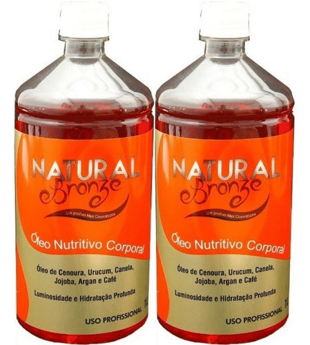 02 Óleo Bronzeador Nutritivo Corporal 1lt Natural Bronze Max 0