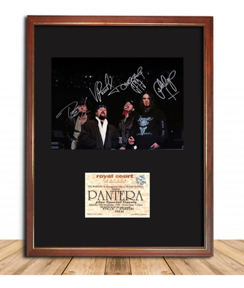 Pantera Foto Con Firma Y Entrada En Cuadro Decorativo 0