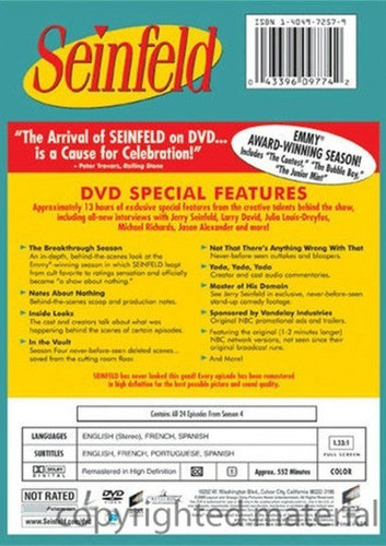 Dvd Seinfeld Season 4 / Temporada 4 1