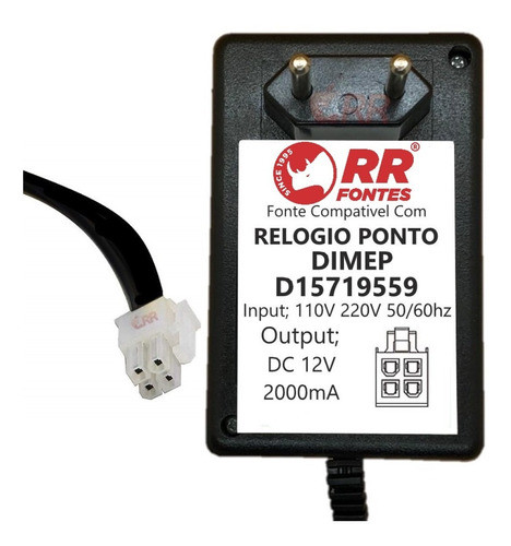 Fonte 12v 2a Para Relógio Dimep Printpoint 2 4vias D15719559 0