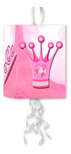 Combo Corona De Princesa Rosa - Piñata Cartel Banderín 0