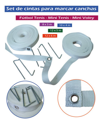 Cinta Para Marcar Cancha De Fútbol Tenis De 8 X 3 Mts 1