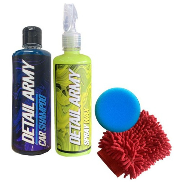 Kit De Lavado Y Cera Economico Detail Army 0
