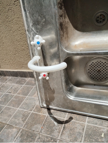 Mesada De Acero Con Doble Bacha Y Grifería 1,40x0,62 1