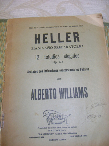 Libro Partituras Piano  Heller 12 Estudios Elegidos Op 125 0