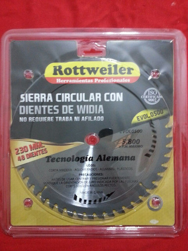 Sierra Circular Con Diente De Widia 230 Mm (x) 48 Dts 1