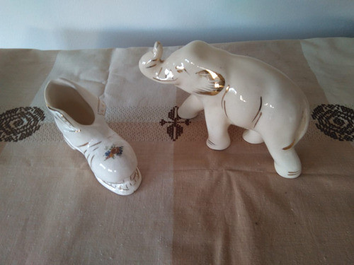 Duo De Adornos Vintage Cerámica Y Esmalte 1