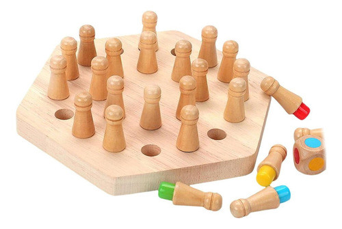 Jogo De Xadrez De Memória De Madeira Montessori Bloco De 0