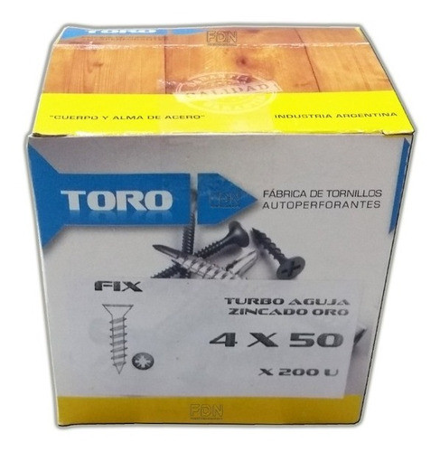 Tornillo Fix 4 X 50 - Caja X 200u - Dorados - Fdn 0