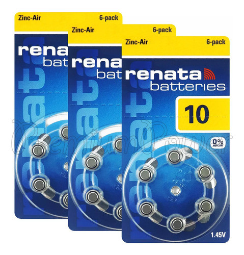 Pilas Audífono Renata 10 Pr70 Audiología X 6 Unidades 1