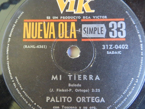 Palito Ortega El Changuito Cañero + Mi Tierra Vinilo Simple 1