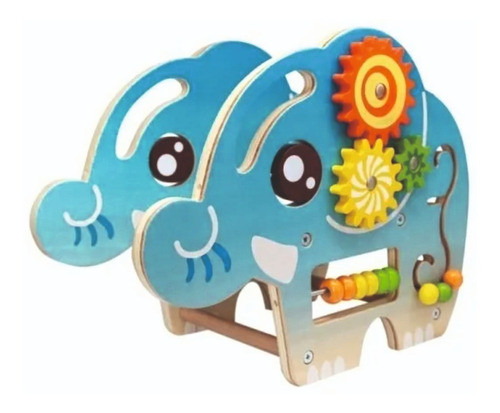 Juego Elefante Multiactividad De Madera Engranaje Laberinto 0