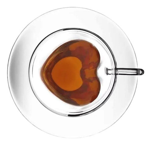 Set X2 Tazas Doble Vidrio Diseño Corazón Caffitaly 60ml 0