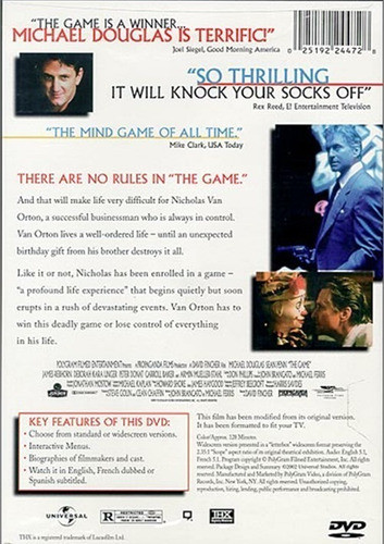Dvd The Game / Al Filo De La Muerte / De David Fincher 1