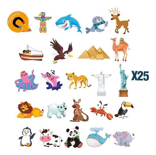 Puzzle Mapamundi Magnético 25pcs - Vamos A Jugar 1