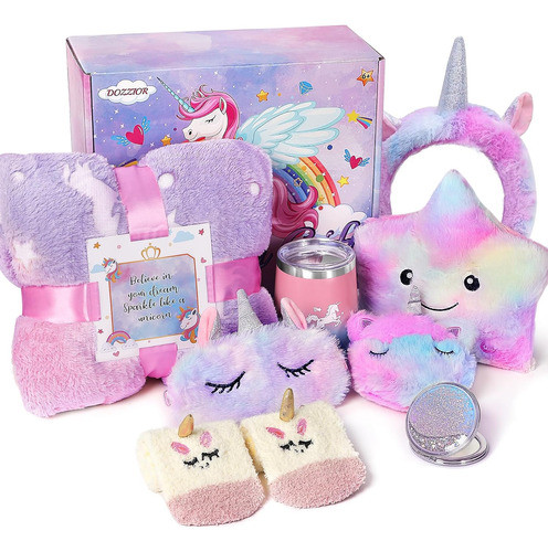 Canasta De Regalos Para Niñas Con Manta Glow Y Taza 0