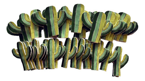 Figuras Forma De Cactus De Cerámica X10 Unidades Mosaiquismo 0