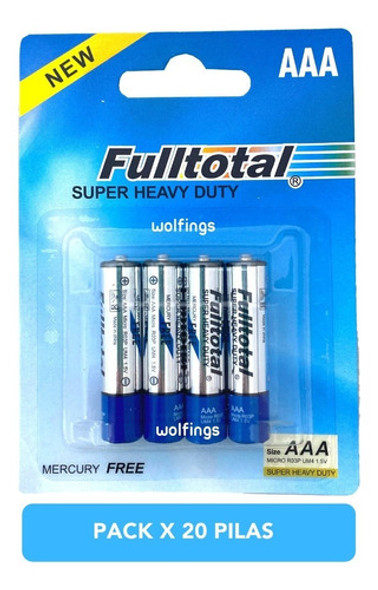 Pack X 20 Pilas Aaa Super Heavy Duty Fulltotal P/ Controles 0