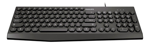 Teclado Philips K313 Cable Usb Multimedia Ergonomico Negro 1
