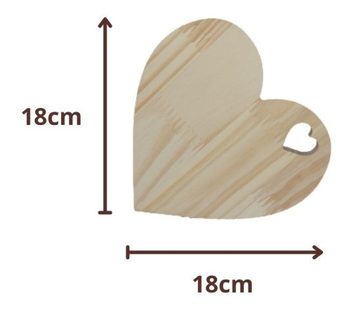 Tabuas De Frios Madeira Coração 18cm Tábua Natural 1