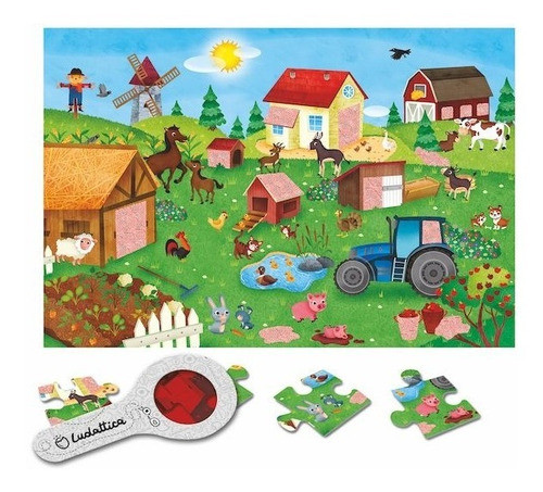 Secret Puzzle Granja Con Lupa 24 Piezas - Ludattica 1