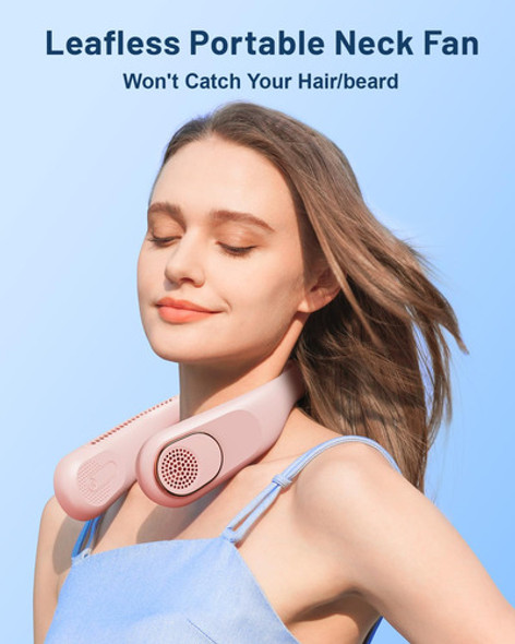 Ventilador De Cuello Portatil, Recargable Por Usb.-rosa 1